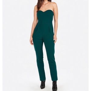 Express green strapless jumpsuit